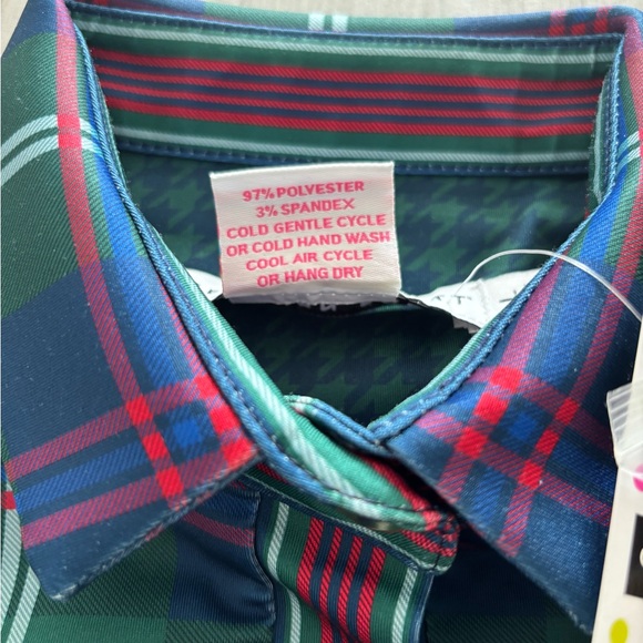 GRETCHEN SCOTT TWIST & SHOUT SCUBA DRESS NWT SIZE LARGE MIDDLETON PLAID GREEN - Picture 10 of 12